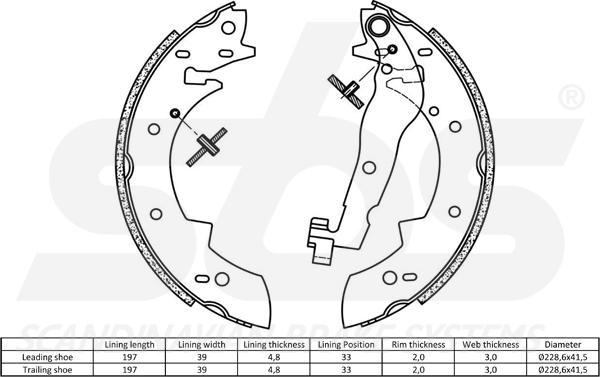 SBS 18492715447 - Комплект тормозных колодок, барабанные autospares.lv