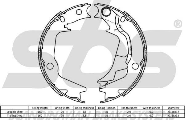 SBS 1849.2734788 - Комплект тормозных колодок, барабанные autospares.lv