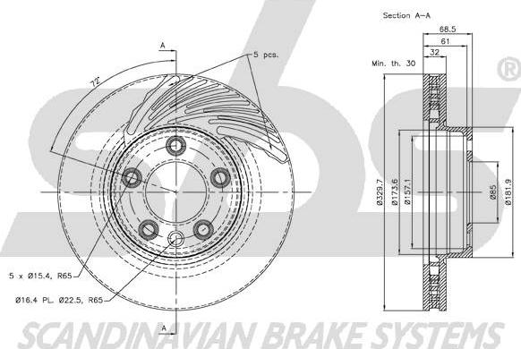 SBS 18153447102 - Тормозной диск autospares.lv