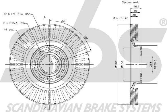 SBS 18153447107 - Тормозной диск autospares.lv