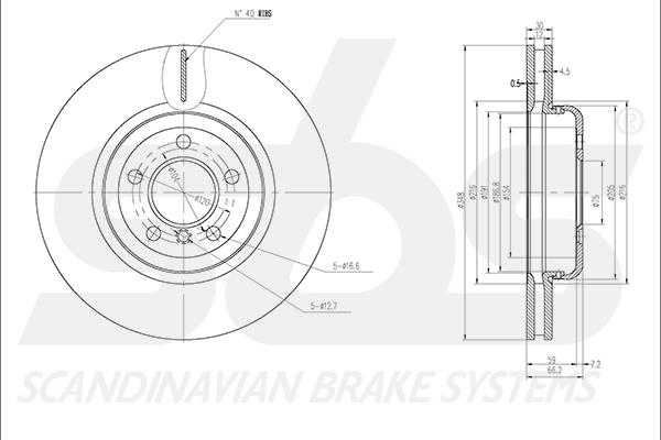 SBS 1815341593 - Тормозной диск autospares.lv