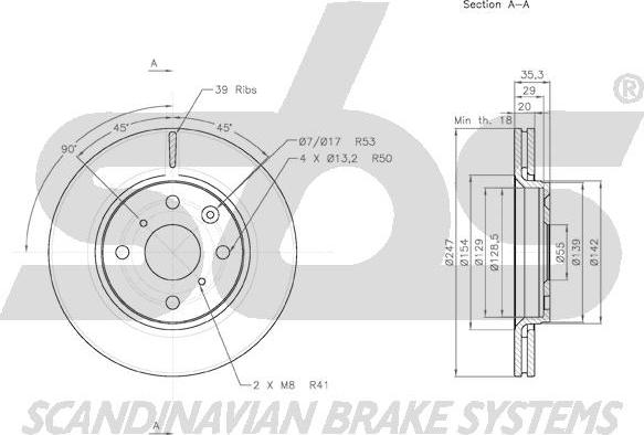 SBS 18153145102 - Тормозной диск autospares.lv