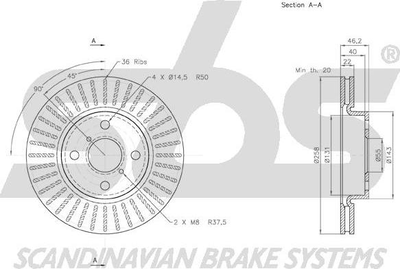 SBS 18153145115 - Тормозной диск autospares.lv