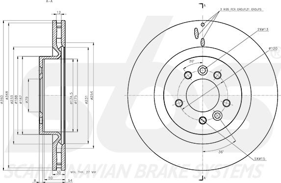 SBS 1815314051 - Тормозной диск autospares.lv