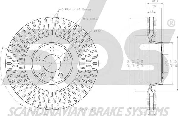 SBS 18153147170 - Тормозной диск autospares.lv