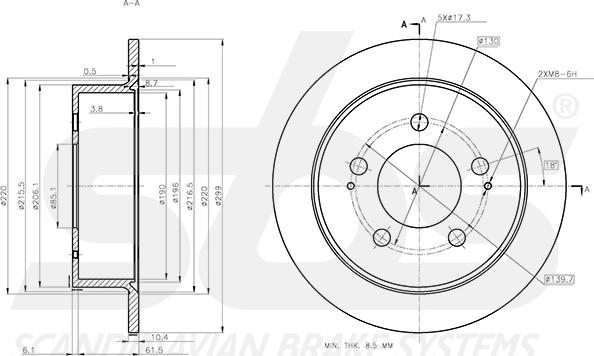 SBS 1815315704 - Тормозной диск autospares.lv