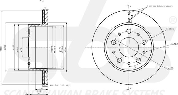 SBS 1815311963 - Тормозной диск autospares.lv