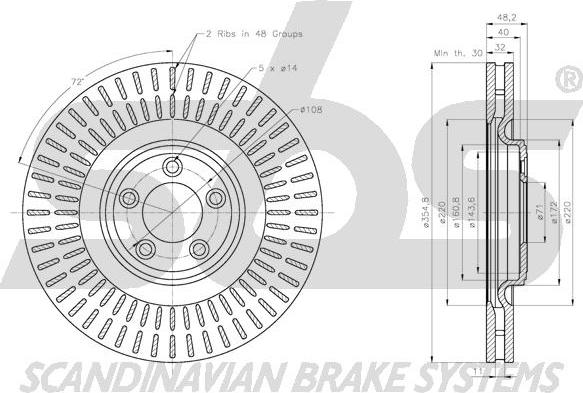 SBS 1815311225 - Тормозной диск autospares.lv