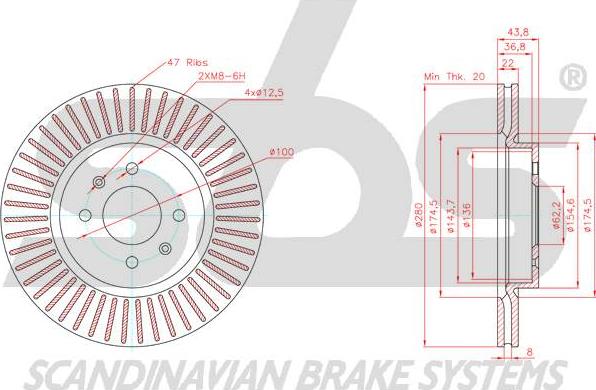 SBS 1815313457 - Тормозной диск autospares.lv