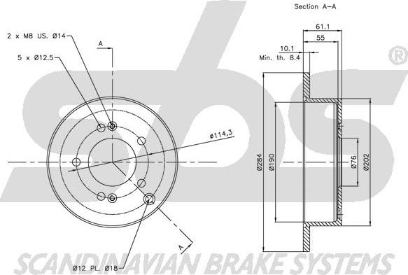 SBS 1815313414 - Тормозной диск autospares.lv