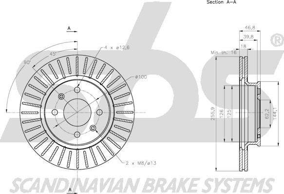 SBS 1815313438 - Тормозной диск autospares.lv