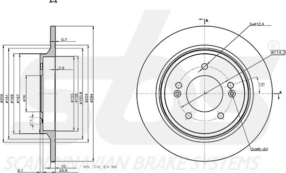 SBS 1815313544 - Тормозной диск autospares.lv