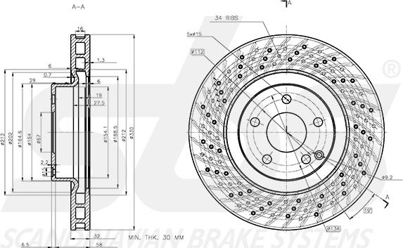 SBS 18153133147 - Тормозной диск autospares.lv