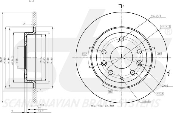 SBS 1815313285 - Тормозной диск autospares.lv