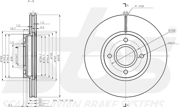 SBS 1815312598 - Тормозной диск autospares.lv