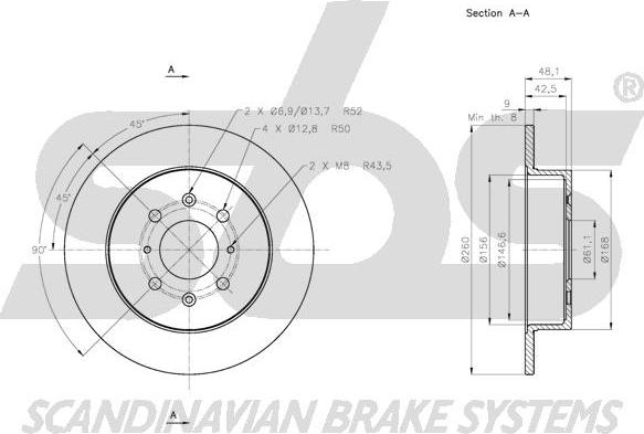 SBS 1815312643 - Тормозной диск autospares.lv