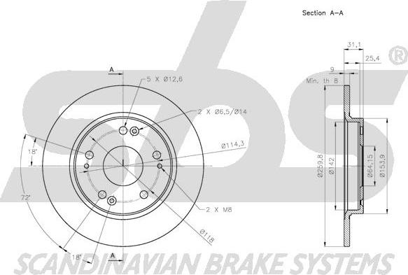 SBS 1815312655 - Тормозной диск autospares.lv