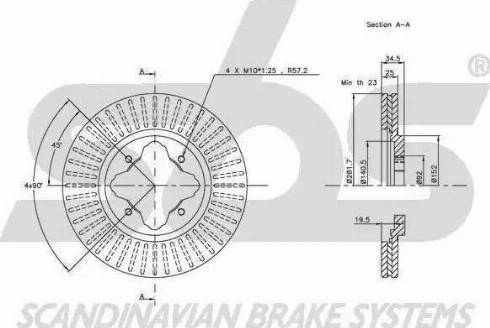 SBS 1330851408 - Тормозной шланг autospares.lv