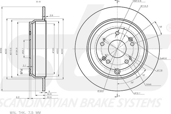 SBS 1815312683 - Тормозной диск autospares.lv