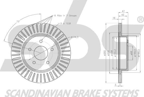 SBS 1815312297 - Тормозной диск autospares.lv