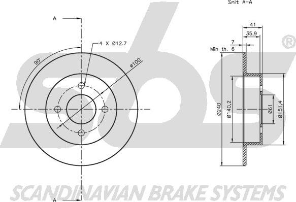 SBS 1815312253 - Тормозной диск autospares.lv