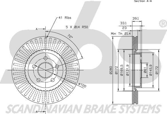 SBS 1815209305 - Тормозной диск autospares.lv