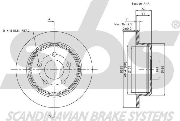 SBS 1815209307 - Тормозной диск autospares.lv