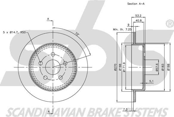 SBS 1815209310 - Тормозной диск autospares.lv