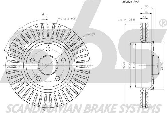 SBS 1815.209317 - Тормозной диск autospares.lv