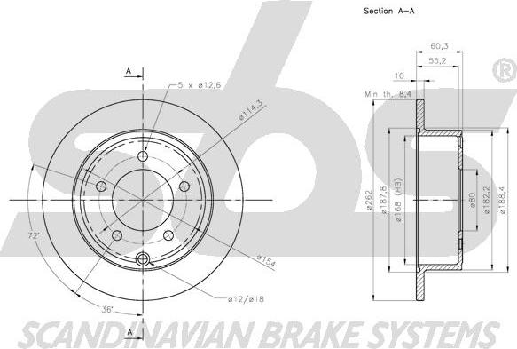 SBS 1815209330 - Тормозной диск autospares.lv