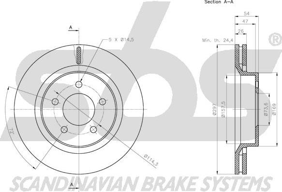 SBS 1815319325 - Тормозной диск autospares.lv