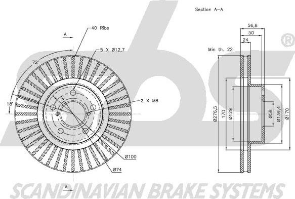 SBS 1815204406 - Тормозной диск autospares.lv