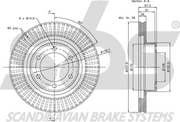 SBS 1815314598 - Тормозной диск autospares.lv