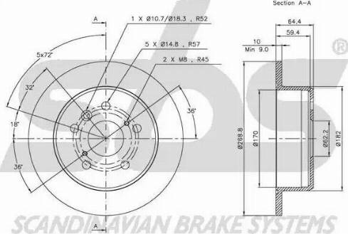 SBS 1815314548 - Тормозной диск autospares.lv