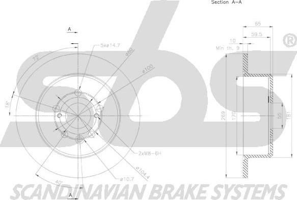 SBS 18152045144 - Тормозной диск autospares.lv