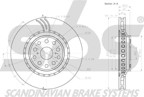 SBS 18153145146 - Тормозной диск autospares.lv