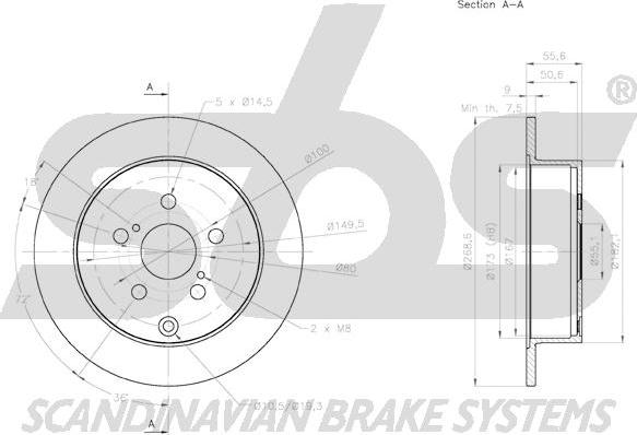 SBS 18152045156 - Тормозной диск autospares.lv