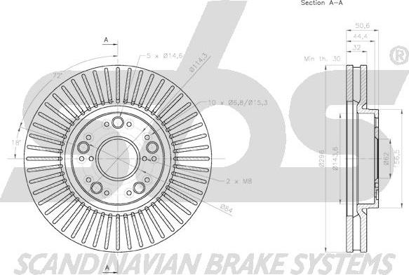 SBS 18152045166 - Тормозной диск autospares.lv