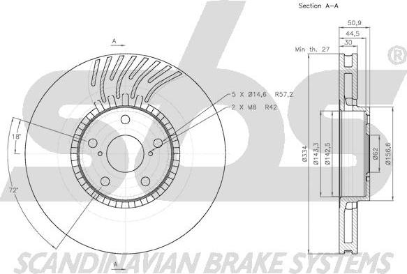 SBS 18153145105 - Тормозной диск autospares.lv