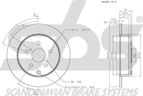 SBS 18153145112 - Тормозной диск autospares.lv