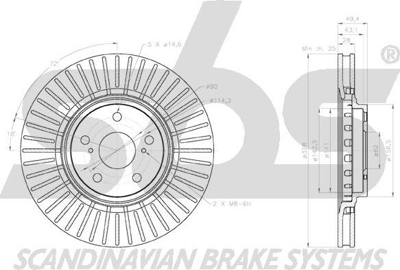 SBS 18153145176 - Тормозной диск autospares.lv