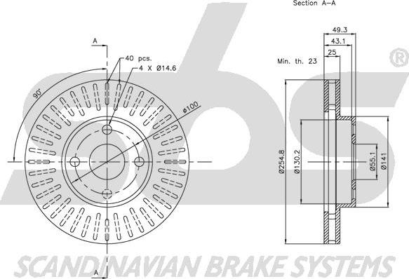 SBS 1815314579 - Тормозной диск autospares.lv