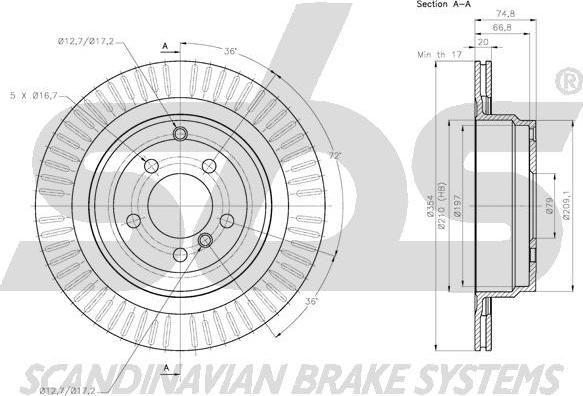 SBS 1815204043 - Тормозной диск autospares.lv