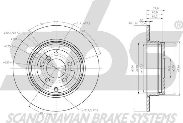 SBS 1815314047 - Тормозной диск autospares.lv