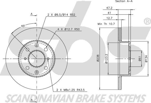 SBS 1815204006 - Тормозной диск autospares.lv