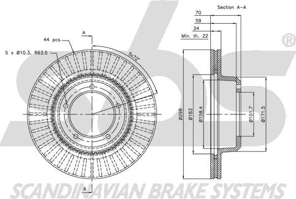 SBS 1815204003 - Тормозной диск autospares.lv