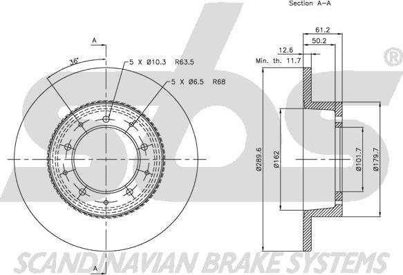 SBS 1815204002 - Тормозной диск autospares.lv