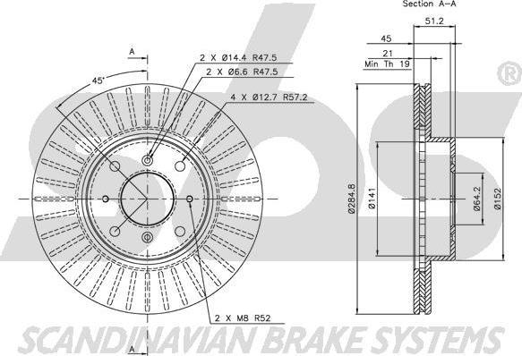 SBS 1815204010 - Тормозной диск autospares.lv