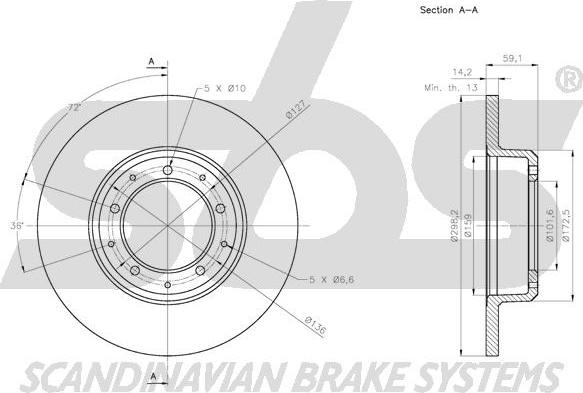 SBS 1815314039 - Тормозной диск autospares.lv