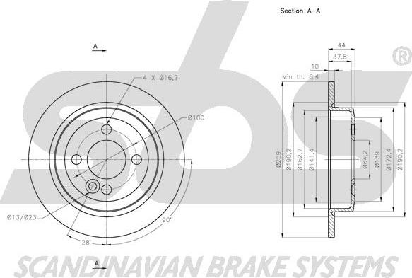 SBS 1815204036 - Тормозной диск autospares.lv